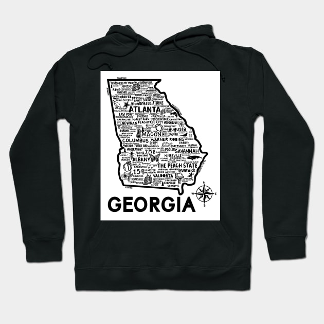 Georgia Map Hoodie by fiberandgloss